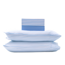Jogo de Cama Toque Aveludado Basicasa Listrado Azul - Queen