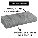 Toalha de Lavabo para Bordar Karsten Melina Cinza