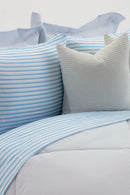 Jogo de Cama Toque Aveludado Basicasa Listrado Azul - Queen