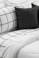 Jogo de Cama Toque Aveludado Basicasa Xadrez - Solteiro